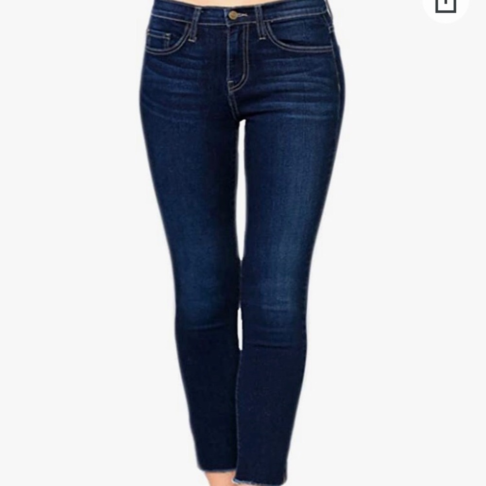 Flying Monkey Blue Skinny Jeans Raw Hem Side Hendiduras